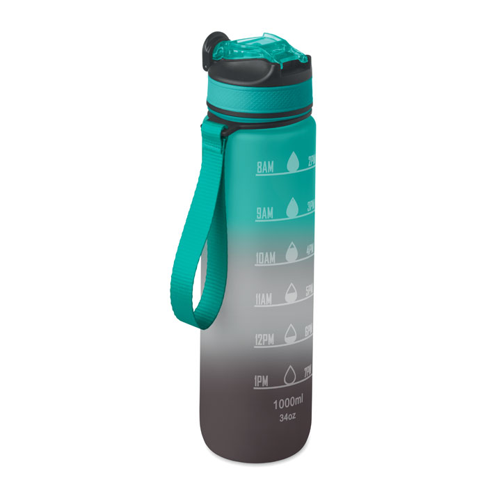 ACTIVATE - Sportwaterfles RPET 1L - zwart/blauw