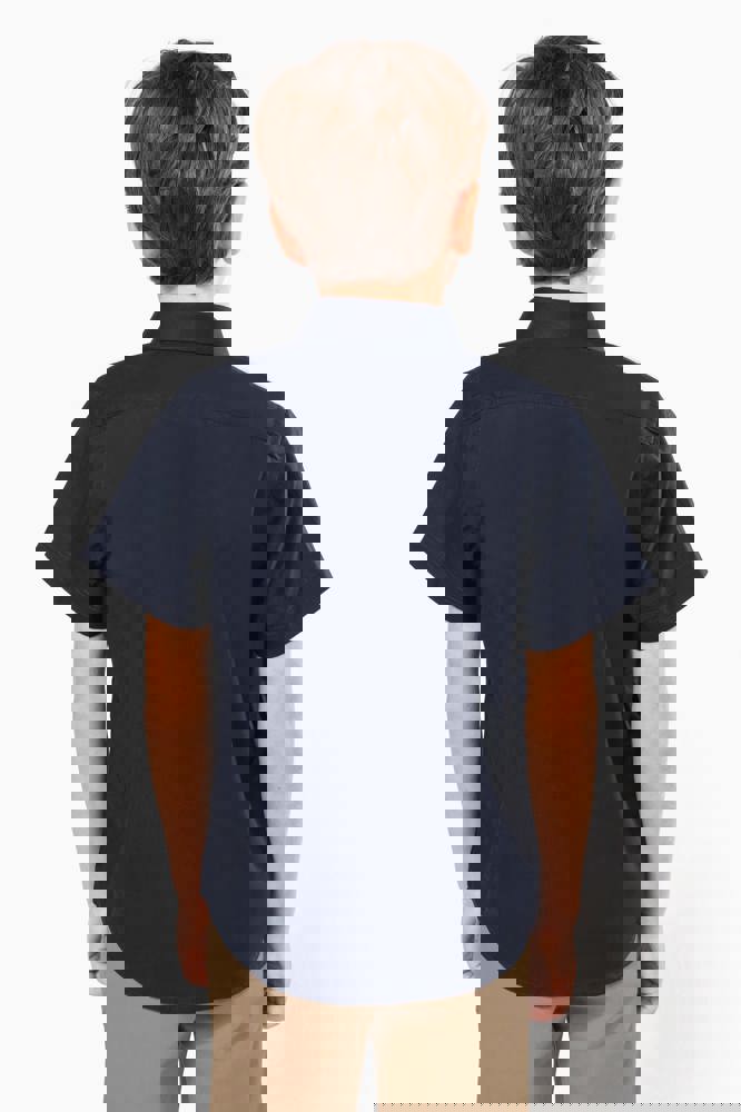 K520C - Kinder poplin overhemd korte mouwen