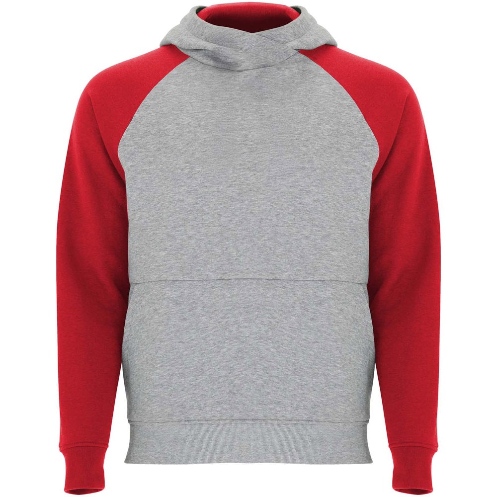 Badet tweekleurige kinderhoodie - Gemêleerd grijs, Rood