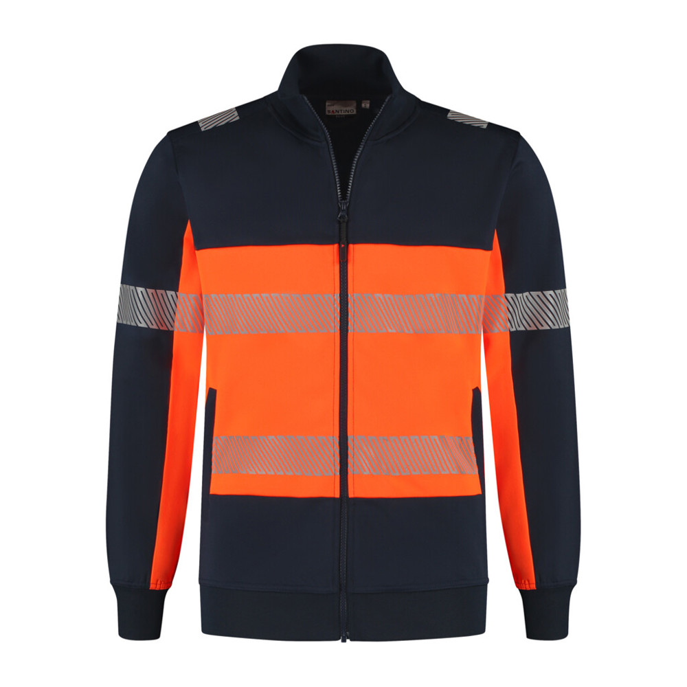 Santino Sweatvest Hugo - Real Navy / Fluor Orange