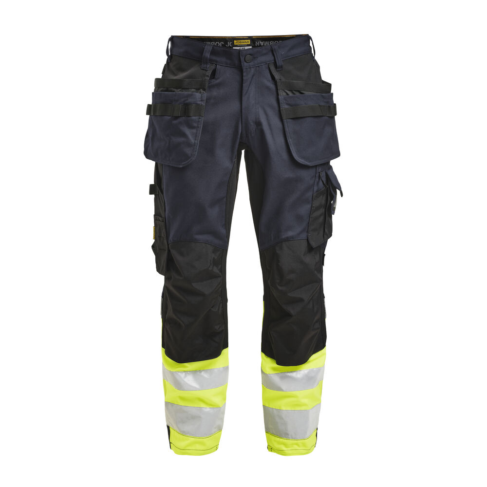 Jobman - 2134 Hi-Vis Stretch Trousers Core HP - Navy/Geel