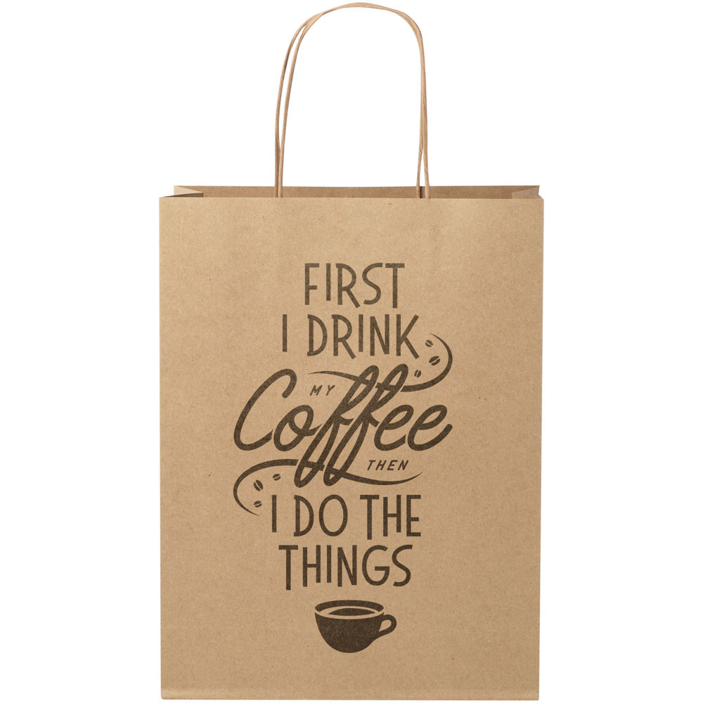 Papieren tas 120 g/m2 gemaakt van kraftpapier met gedraaide handgrepen - 24 x 9 x 32 cm