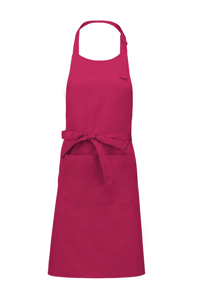 K885 - Katoenen schort met zak - Fuchsia