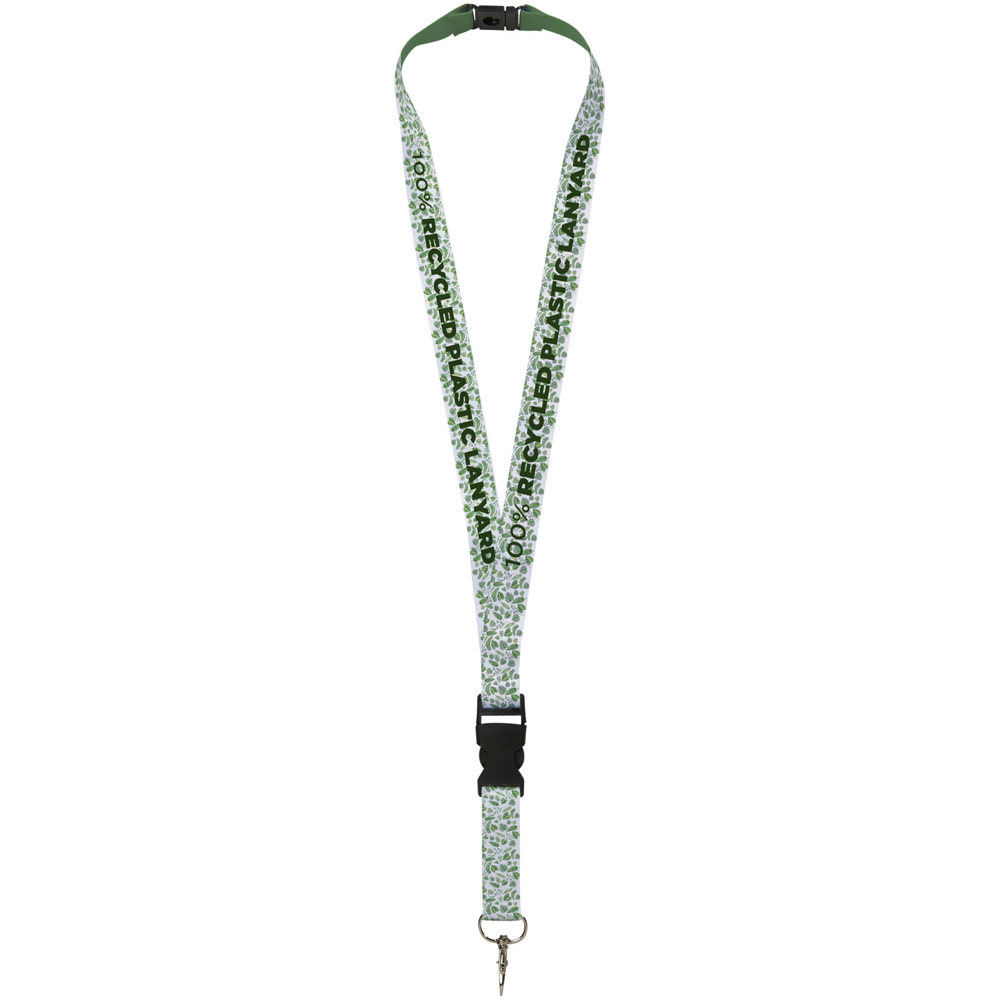 Balta gerecycled PET lanyard met safety breakaway sluiting en gesp