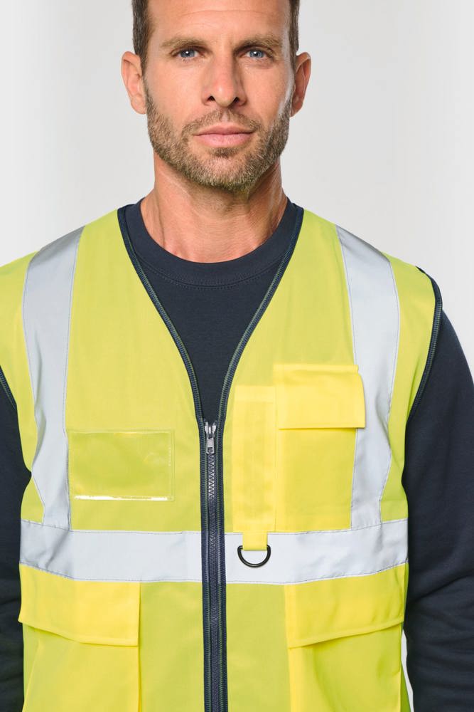 WK618 - Gerecycled HI-VIZ VEILIGHEIDSHESJE met rits