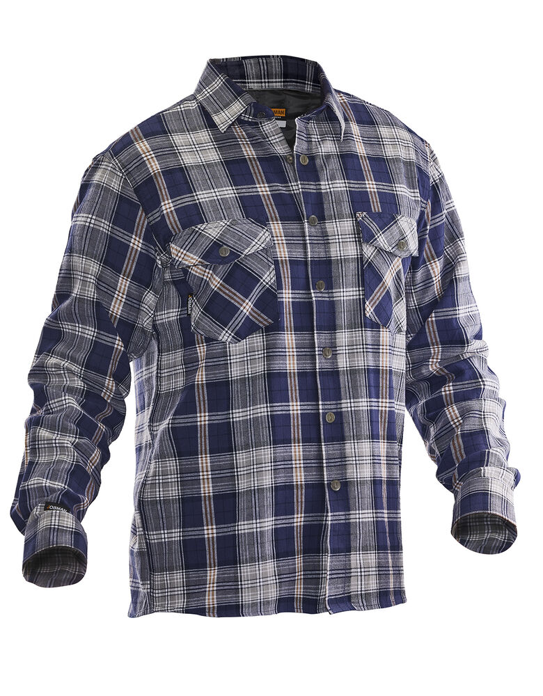Jobman - 5157 Flannel Shirt Lined Rood/Blauw L