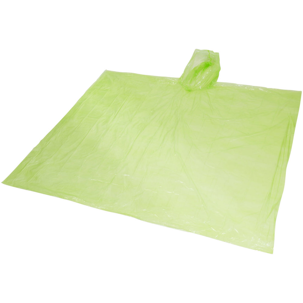 Ziva wegwerp regenponcho met opbergtasje - lime