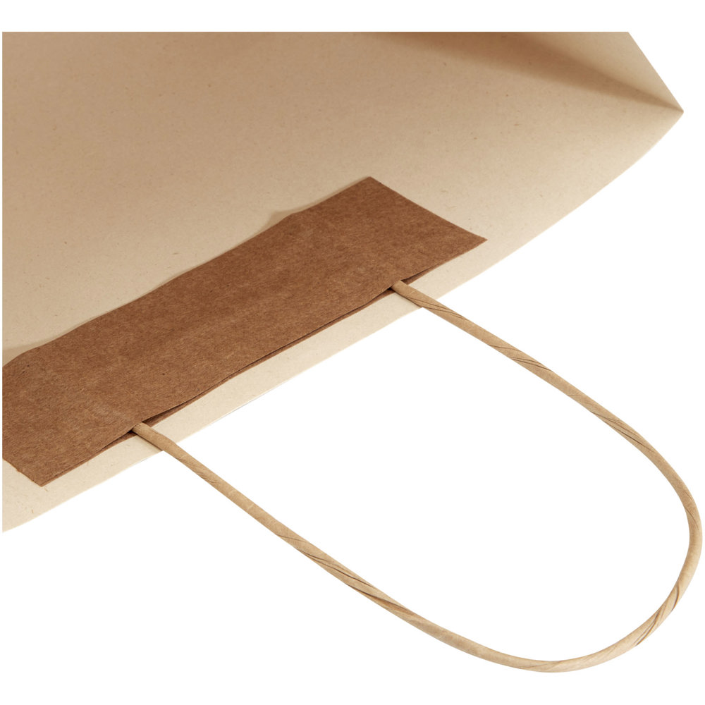 Papieren tas 150 g/m2 gemaakt van landbouwafval met gedraaide handgrepen - 31 x 12 x 25 cm