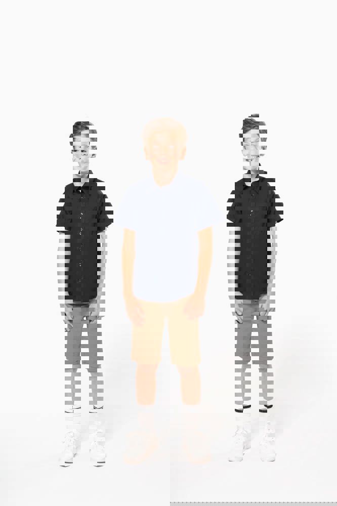 K520C - Kinder poplin overhemd korte mouwen