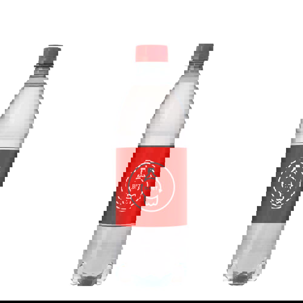 Bronwater 500 ml met draaidop - transparant/rood