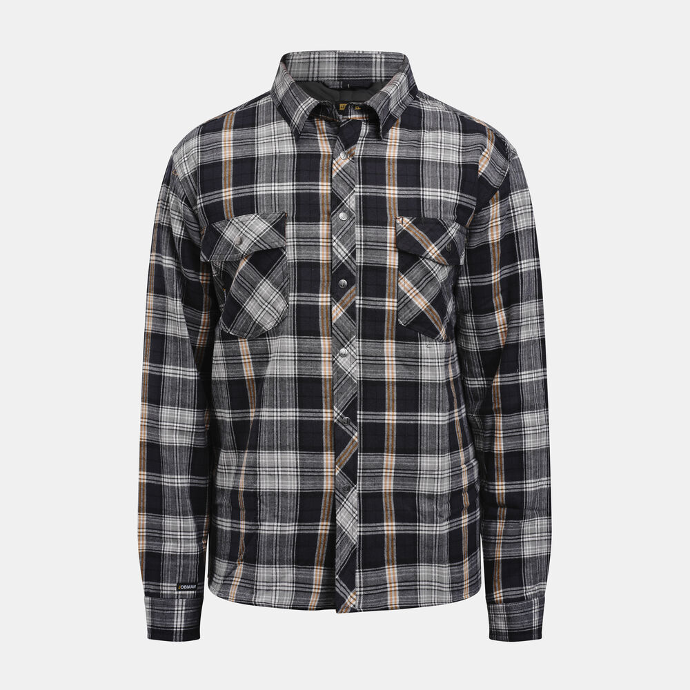 Jobman - 5157 Flannel Shirt Lined - grijs/oranje