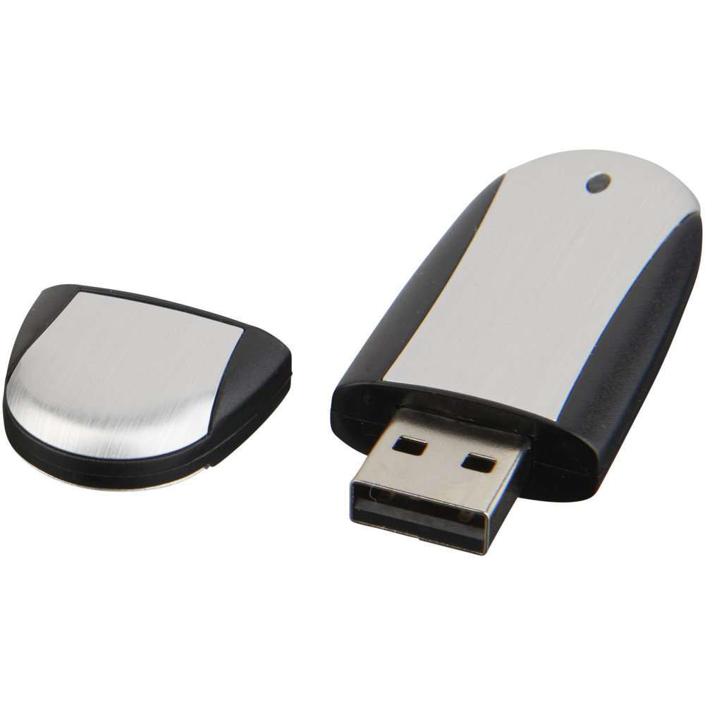 Oval USB - Zwart, Zilver