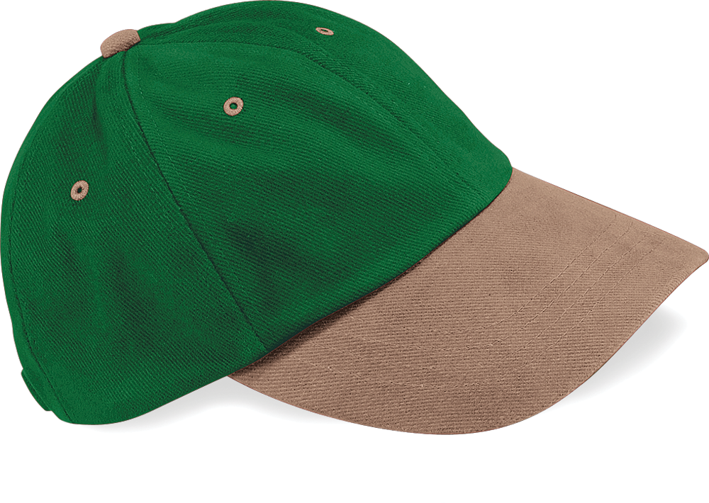 B57 - Laag profiel pet in geborsteld katoen - Forest Green / Taupe