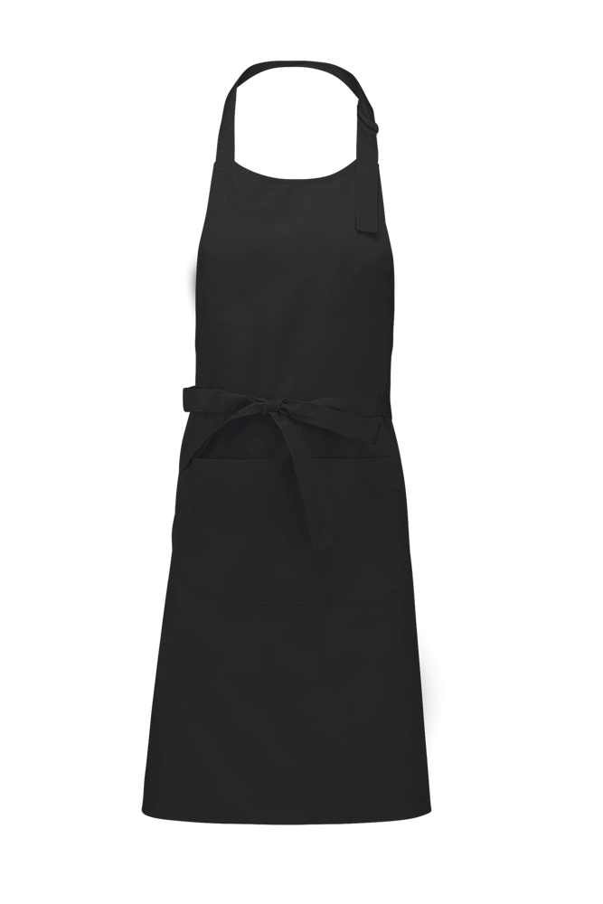 K885 - Katoenen schort met zak - black