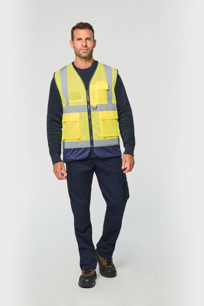 WK618 - Gerecycled HI-VIZ VEILIGHEIDSHESJE met rits