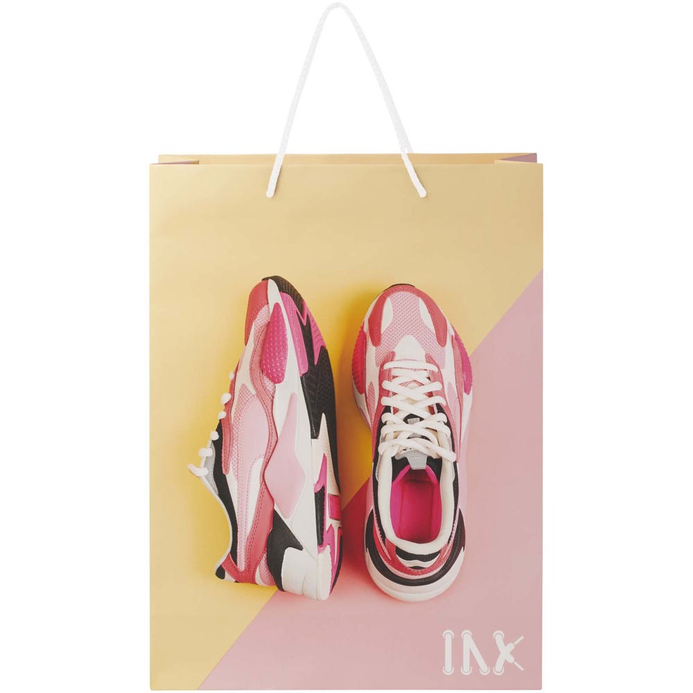 Handgemaakte 170 g/m2 integra papieren tas met PP woven handgrepen - 31 x 12 x 41 cm