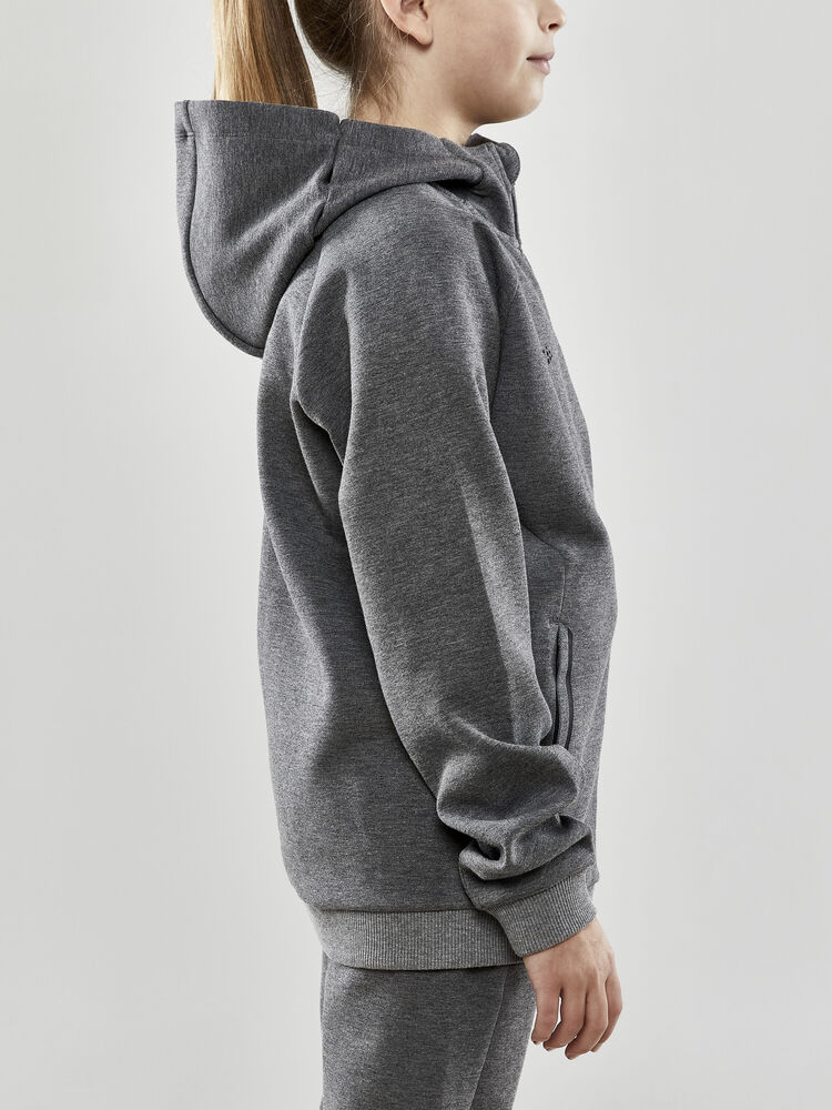 Craft - CORE Soul Full Zip Hood Jr Dk Grey Melange 158/164