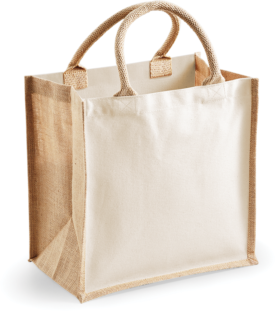 W421 - Printers' midi jute tote - Natural