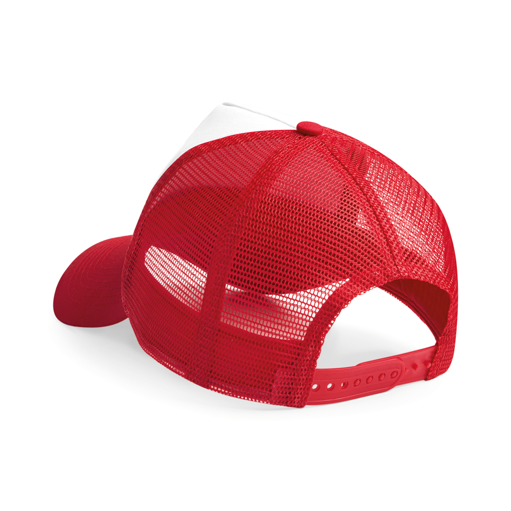 B640B - Kinderpet in mesh, verstelbaar aan de achterkant. - Classic Red / White
