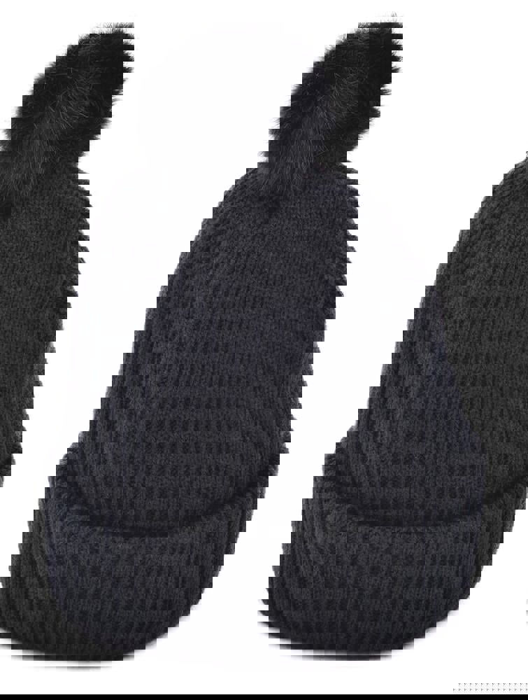 Grof gebreide muts met pompom