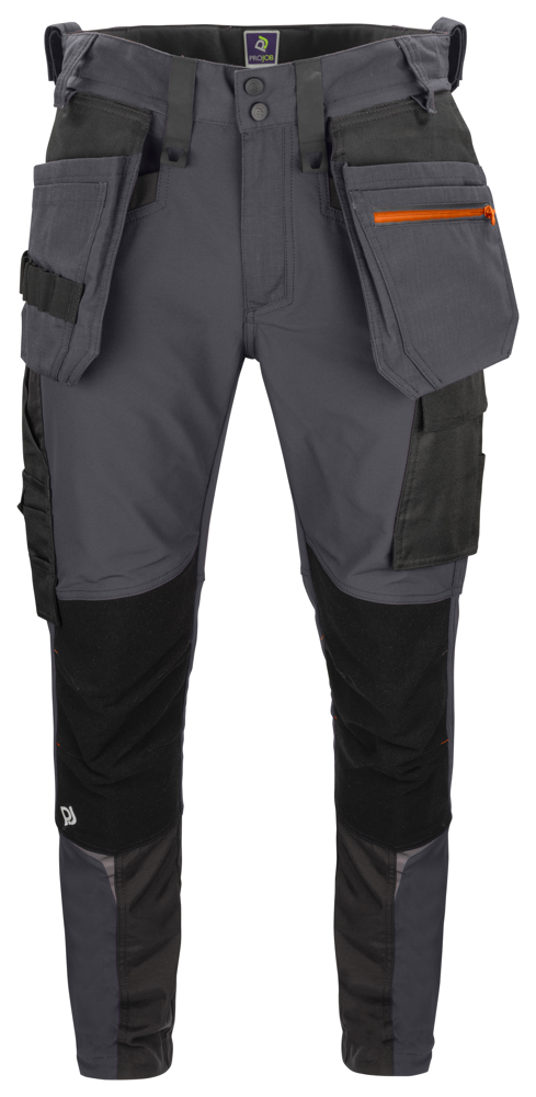 5550 STRETCHBROEK MET KNIEZAKKEN EN SPIJKERZAKKEN - grijs