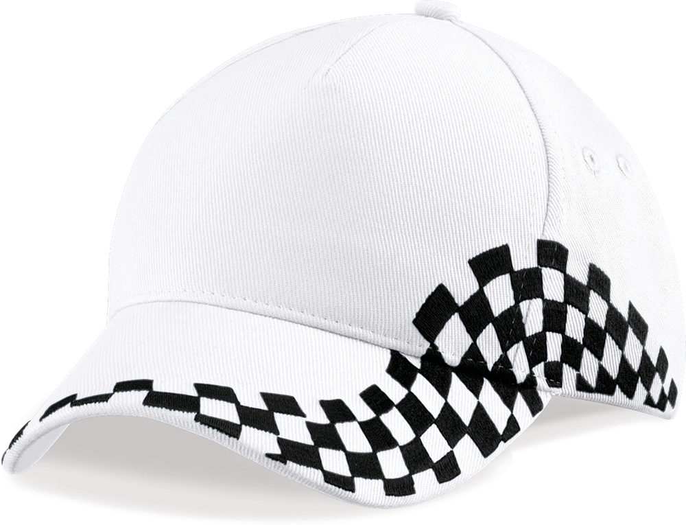 B159 - Grand Prix Cap - White / Black