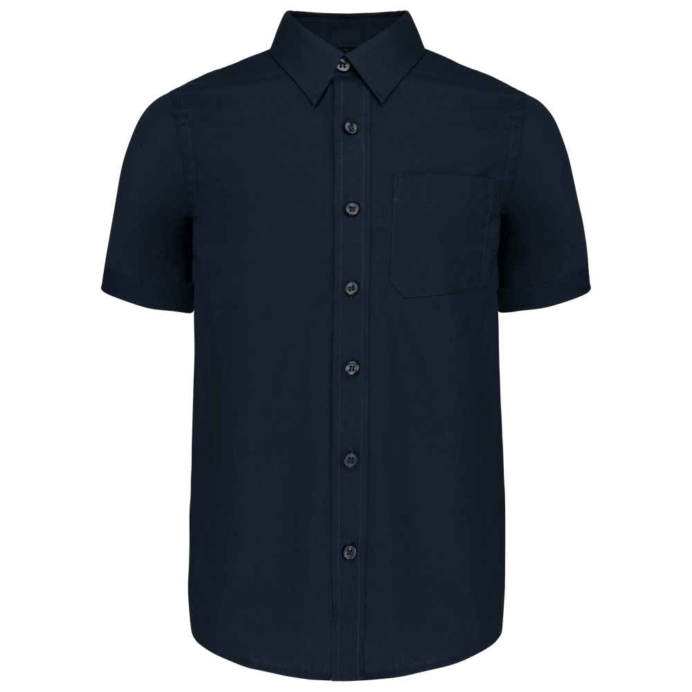 K520C - Kinder poplin overhemd korte mouwen