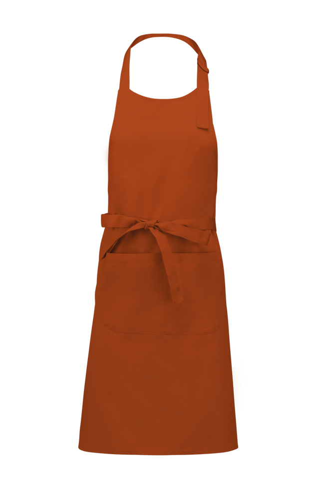 K885 - Katoenen schort met zak - Burnt Orange