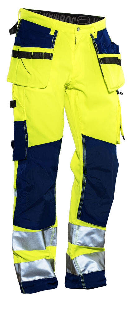 Jobman - 2222 Hi-Vis Trousers Star HP - Geel/Navy